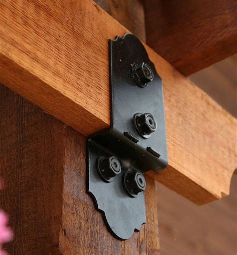 black metal post to beam brackets|decorative wood beam metal brackets.